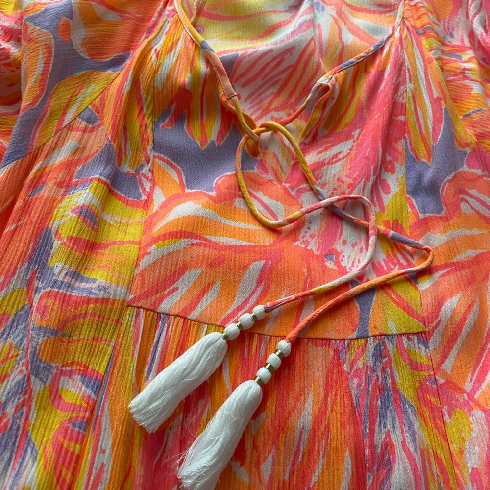 Lilly Pulitzer Pink and Orange Long Sleeve Dress - Picture 5 of 9